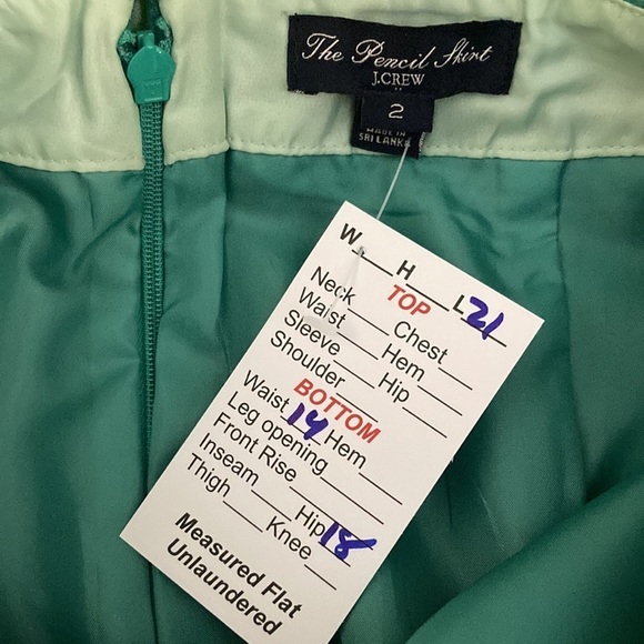 Green size 2 J. Crew pencil skirt. Wool & viscose. 27” waist. B4 - Picture 3 of 3